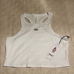 NWT ALO  Yoga White Crop Top Sz L